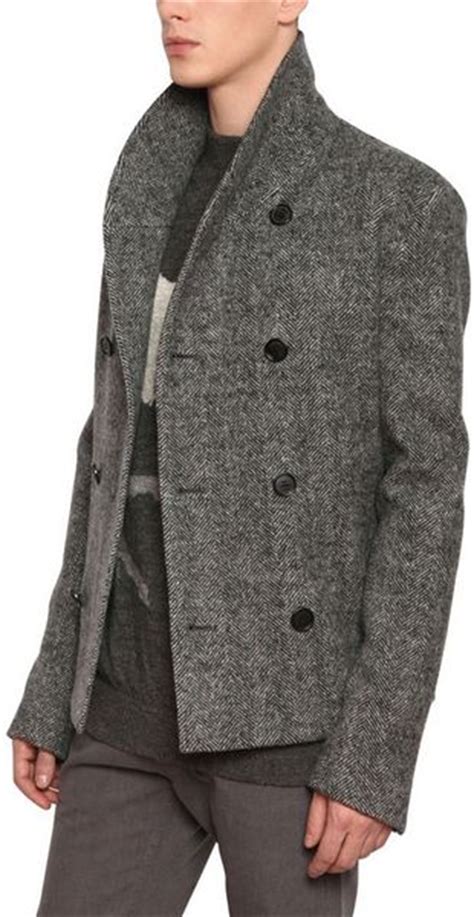 dior homme herringbone coat